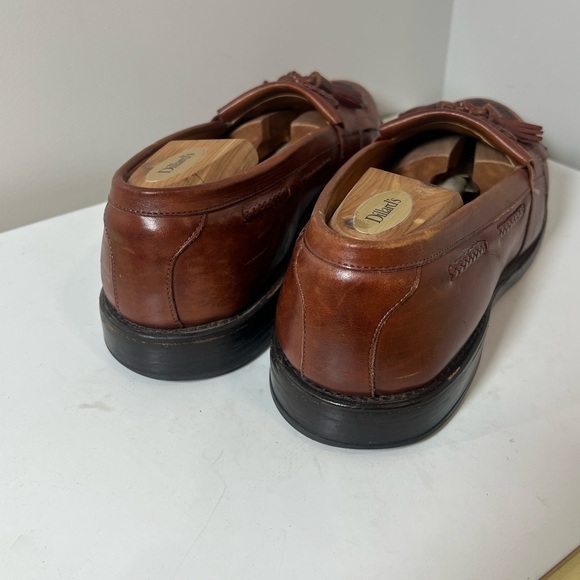 Allen Edmond Size 11 D Cody Brown Leather Woven Tassel Loafer Antique Brown Shoe
